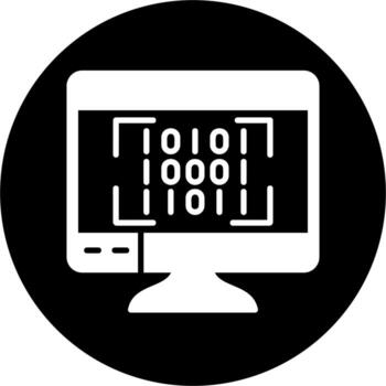 icono de vector de código binario