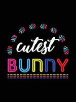 Easter day typography egg lettering t-shirt design holiday greeting cute bunny vector art