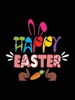 Pascua de Resurrección día tipografía huevo letras camiseta diseño fiesta saludo linda conejito vector Arte
