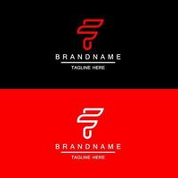 Letter FP Monogram Logo Line Design Template Vector