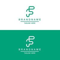 Creative minimal PF FP letter business logo with black and white color initial based Monogram icon. vector