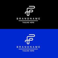 Creative minimal FP PF letter business logo initial based Monogram icon vector. vector