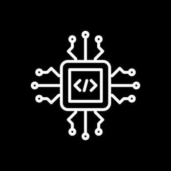 diseño de icono de vector de procesador de código