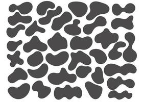 Organic abstract shapes. Liquid organic blobs. Random black simple ink drops. Fluid vector elements set isolated on white background