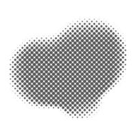 Halftone dotted shape. Gradient fluid element. Abstract vector spot