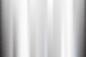 Silver foil background. Metal textured shiny gradient. Stainless glossy surface with reflection. Realistic chrome backdrop. Vector illustration.