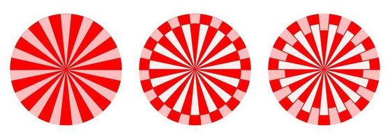 Icon set of Abstract radial circular design element with sunburst pattern vector