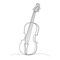 Violin line artwork elegant continues line drawing vector