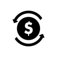 dólar rotación icono o logo vector