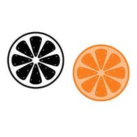 rebanada naranja logo o vector en vector