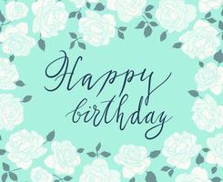 Birthday Card with Roses vector