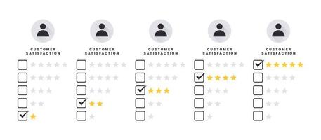 Customer feedback. Rating review. Customer service stars. Customer review. Vector illustration