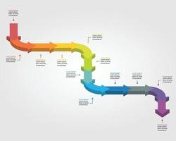 timeline arrow chart template for infographic for presentation for 12 element vector