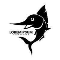 marlin fish logo silhouette template vector