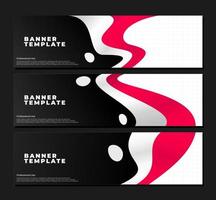 set of professional banner design. red and white wavy banner template. indonesian flag banner template. abstract banner template. vector