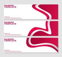 set of professional banner design. red wavy banner template. abstract banner design template. indonesian flag banner template. vector