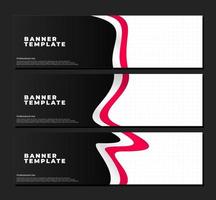 set of professional banner design. abstract banner template. red wavy banner template. indonesian flag banner template. vector