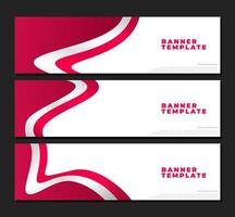 set of professional banner design. red wavy banner template. indonesian flag banner template. abstract banner template. vector