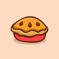 apple pie illustration concept in cartoon style vector