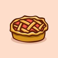 apple pie illustration concept in cartoon style vector