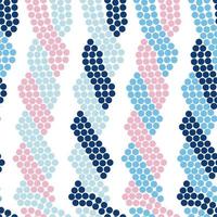 Braid seamless pattern with small dots. Knots. Repeat. Mosaic. Abstract art. Wrapping paper, print, textile, fabric. Pink and blue colors. vector