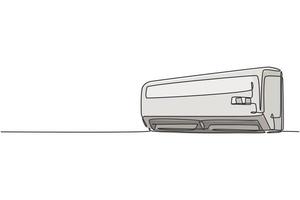 Un solo dibujo lineal de un aparato electrodoméstico de aire acondicionado de pared. concepto de herramientas de sala de estar del hogar de electricidad. Ilustración de vector gráfico de diseño de dibujo de línea continua dinámica