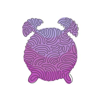 Single one line drawing modern alarm clock icon. Business watch in retro style. Time doing work with deadline. Stop time vector. Swirl curl style. Continuous line draw design graphic illustration