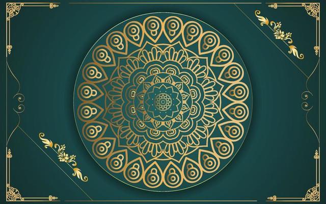 luxury ornamental mandala design background in gold color for yourself