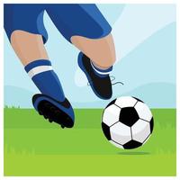 A Soccer Player Dribbling the Ball at a Soccer Event - Vector File