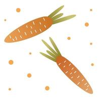 Carrot vegetable illustration on white background. Vector. Isolated image. Minimalism and flat style. Suitable for design, children's illustration, patterns and printing. vector