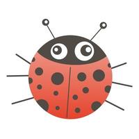 Illustration of cute ladybug in cartoon style on white background. Vector and isolated image. Pastel color. Suitable for children, postcards, printing, poster. Character design.