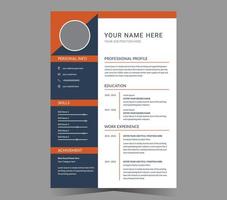 Professional CV resume template and vector design.