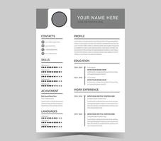 Professional CV resume template and vector design.