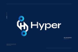 Abstract and Modern Letter H Logo Design with Connected Technology Concept. Suitable for Technology, Network, or Communication Brand Identity vector