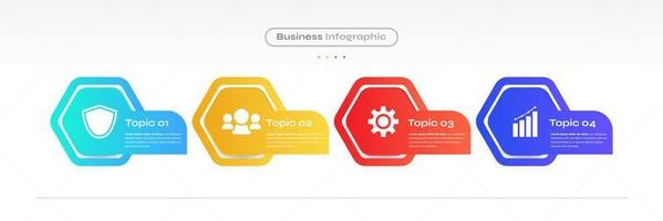 moderno infografía diseño modelo con 4 4 opciones o pasos. lata ser usado para presentación, flujo de trabajo disposición, diagrama, o anual informe. cronograma diagrama presentación diseño vector