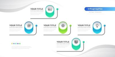 negocio infografía diseño modelo con 5 5 opciones o pasos. lata ser usado para presentación, flujo de trabajo disposición, diagrama, o anual reporte vector