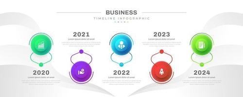 Business Infographic Design Template with 5 Options or Steps. Can be used for Presentation, Workflow Layout, Diagram, or Annual Report vector