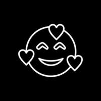 cara sonriente con diseño de icono de vector de corazones