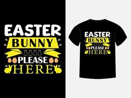 Happy easter day and bunny typography vector t shirt design