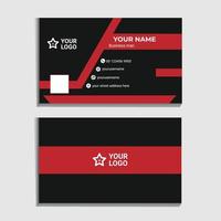 Black and red business card design vector