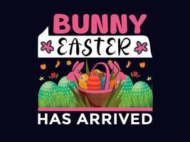 Happy easter day and bunny typography vector t shirt design