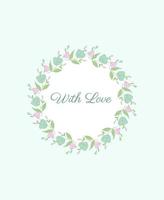 Invitation card with circular floral frame vector