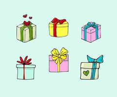 Gift box set vector