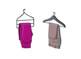 Pants on hanger, hand-drawn vector