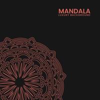 luxury mandala with black background vector