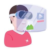 Trendy VR Experience vector