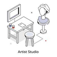Trendy Artist Studio vector
