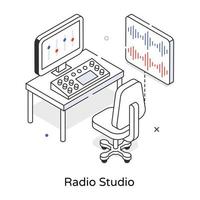 Trendy Radio Studio vector