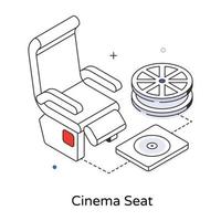 de moda cine asiento vector