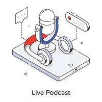 Trendy Live Podcast vector